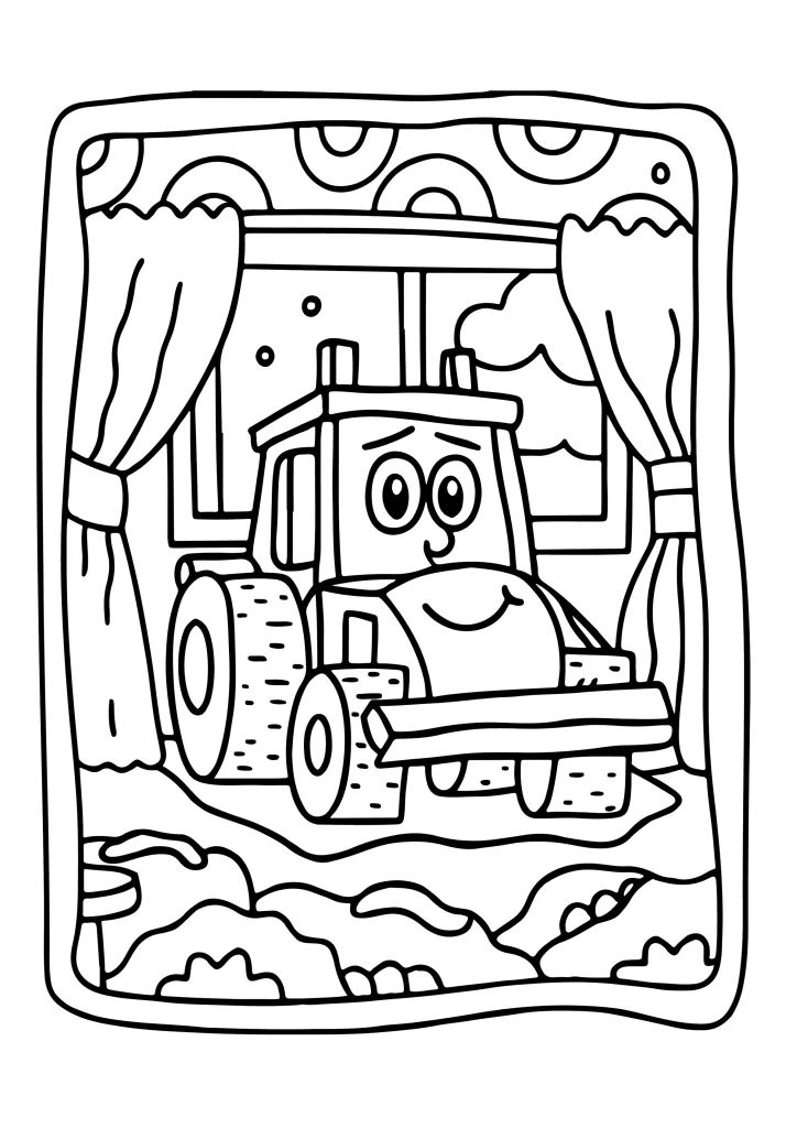 Transportation coloring page for boys