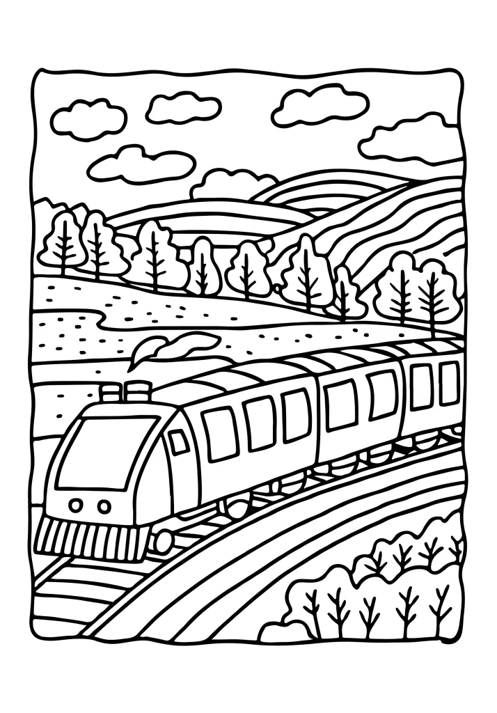 Transportation coloring page for girls
