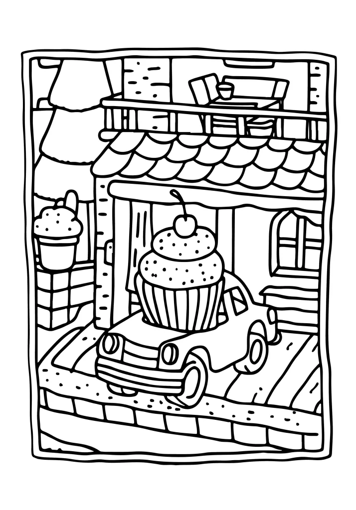 Printable transportation coloring page