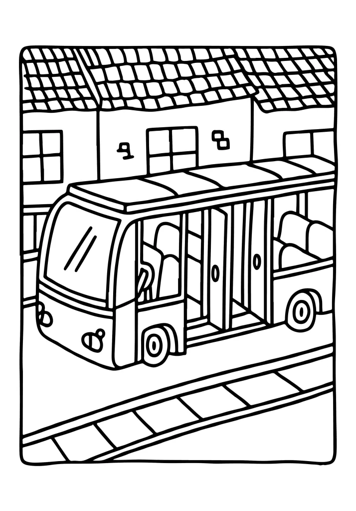Cars trucks and trains coloring page