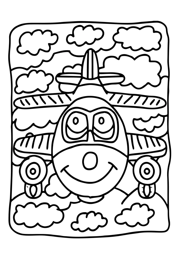 Transportation coloring book page