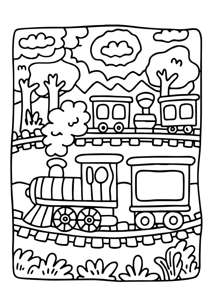Transportation coloring page for kids