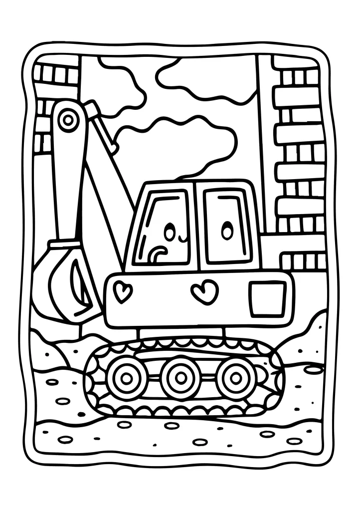 Transportation coloring page for children
