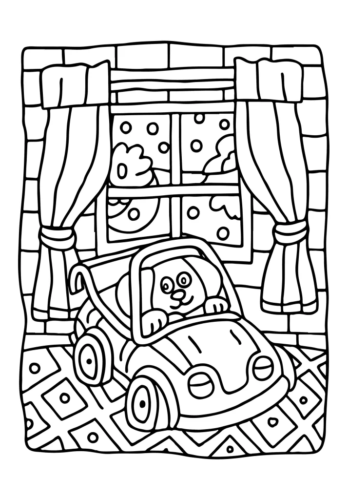 Cars trucks and trains coloring page