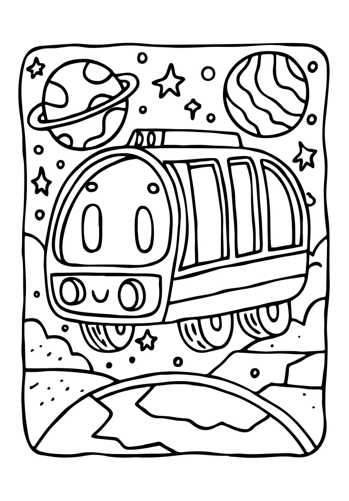 Transportation coloring page for girls