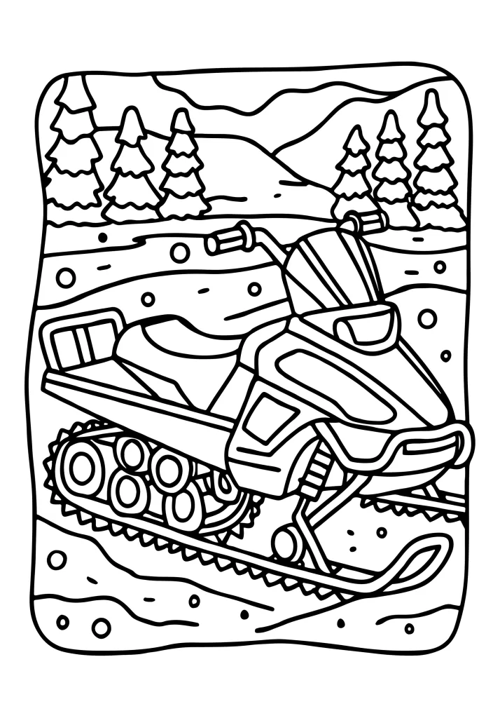 Cars trucks and trains coloring page