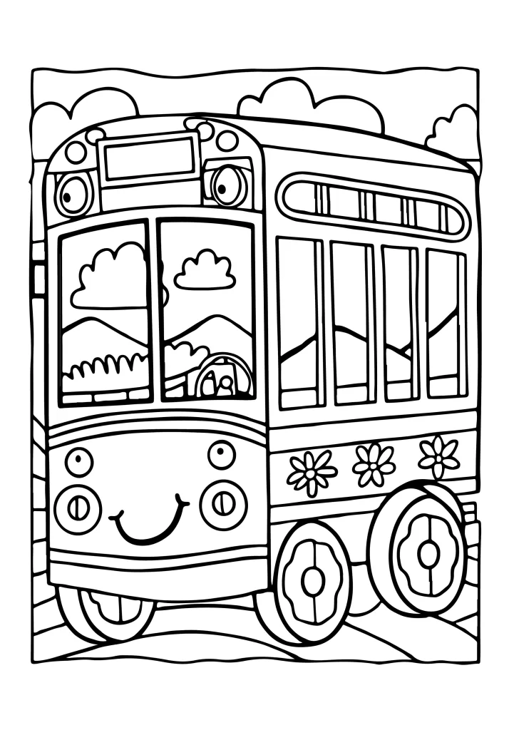 Vehicle coloring page for kids