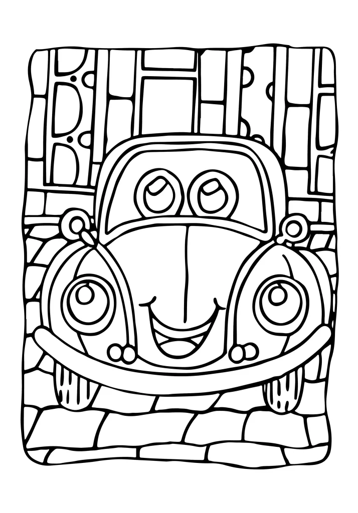 Transportation coloring book page
