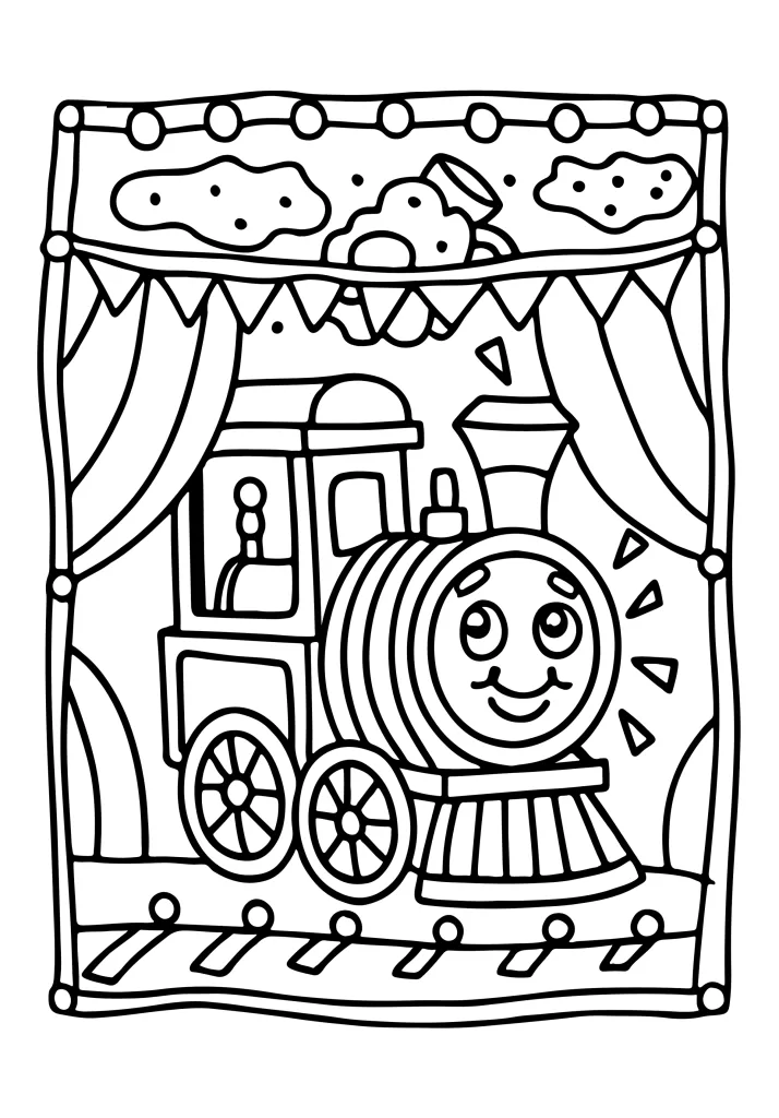 Transportation coloring page for kids