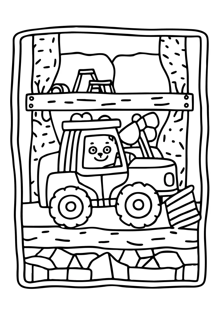 Transportation coloring page for girls