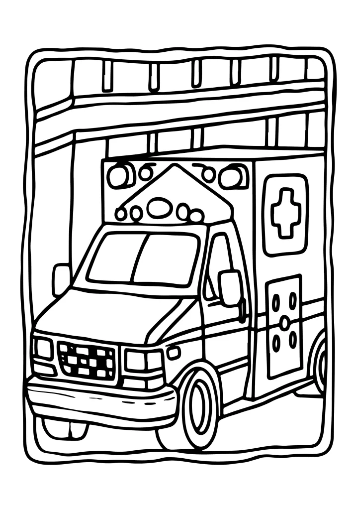 Transportation coloring page for children