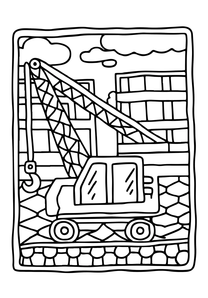 Transportation coloring book page