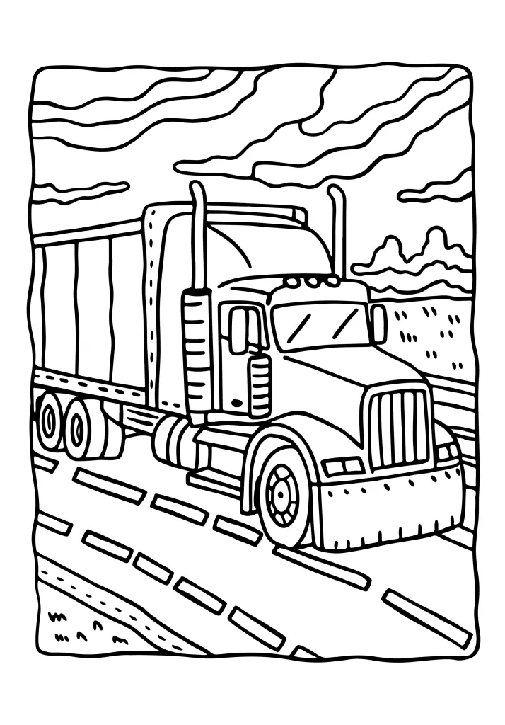 Transportation coloring page for kids