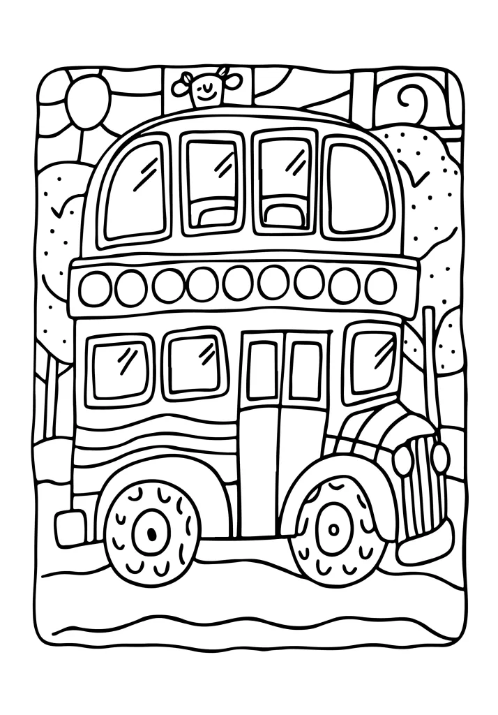 Transportation coloring page for children