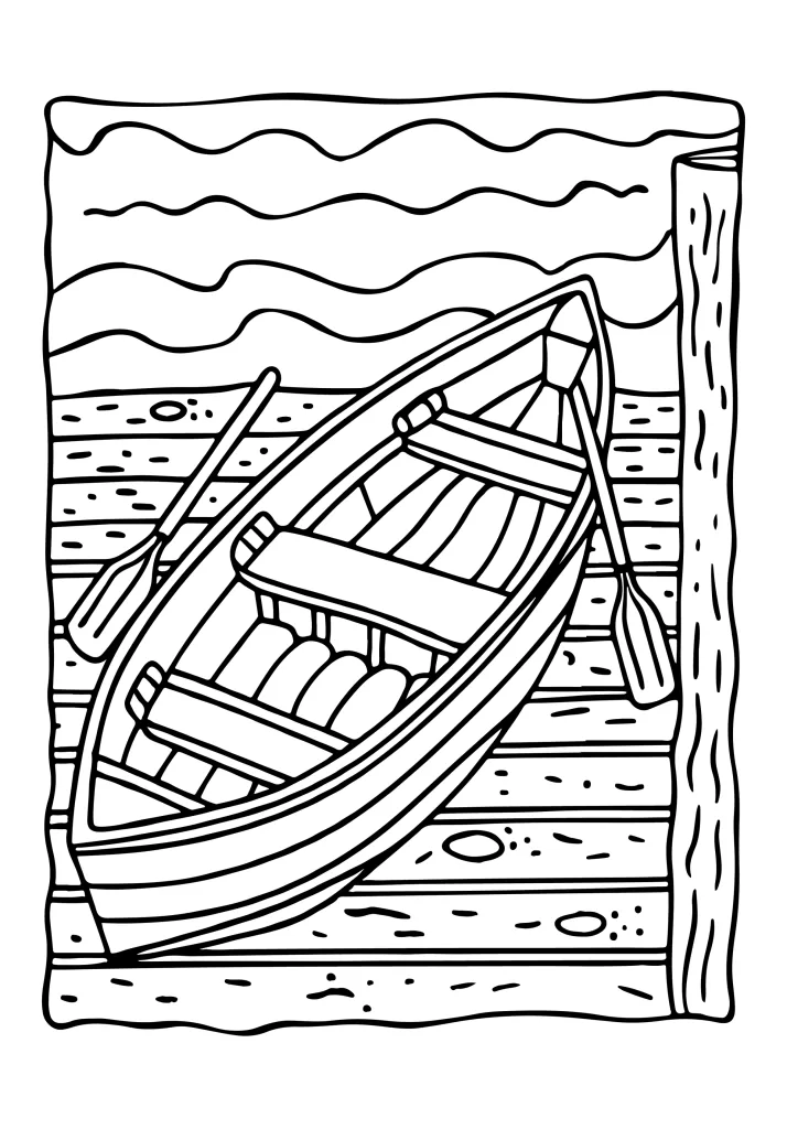 Transportation coloring book page