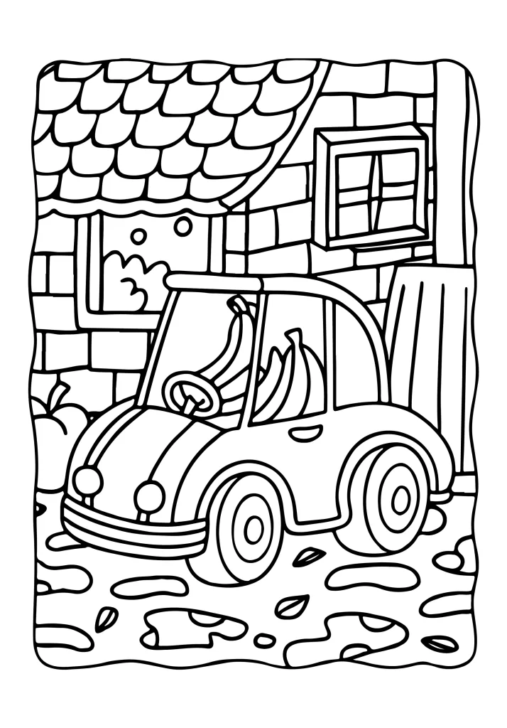 Transportation coloring page for kids