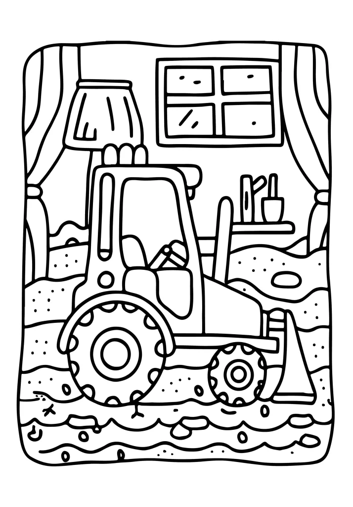 Transportation coloring page for boys