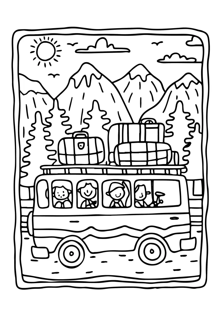 Transportation coloring sheet