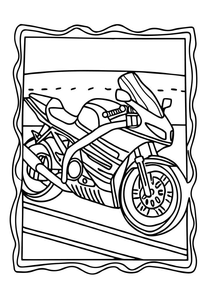 Transportation coloring page for children