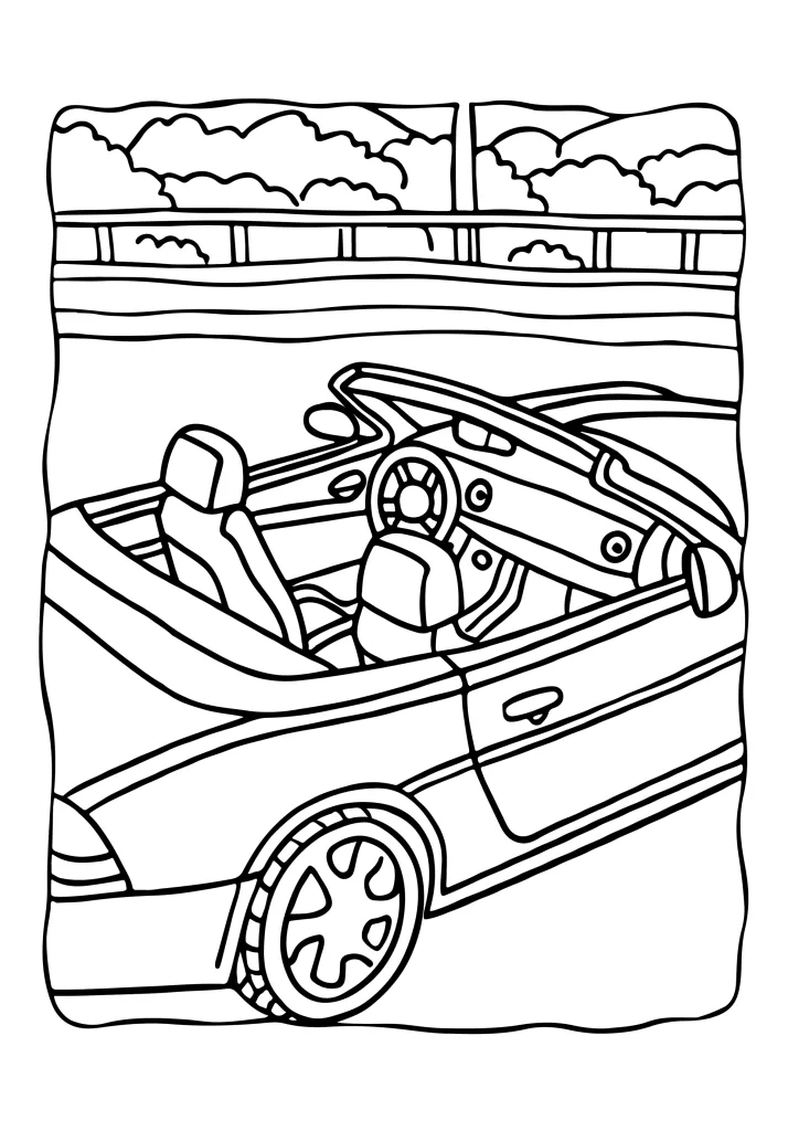 Printable transportation coloring page