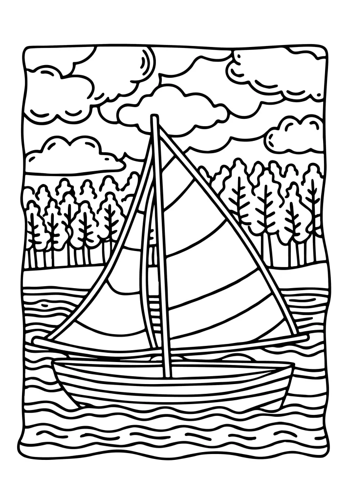 Transportation coloring page for kids
