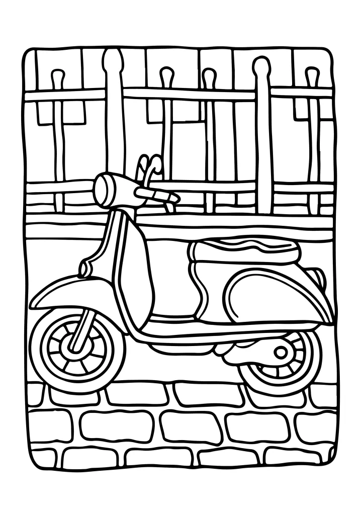 Transportation coloring page for boys