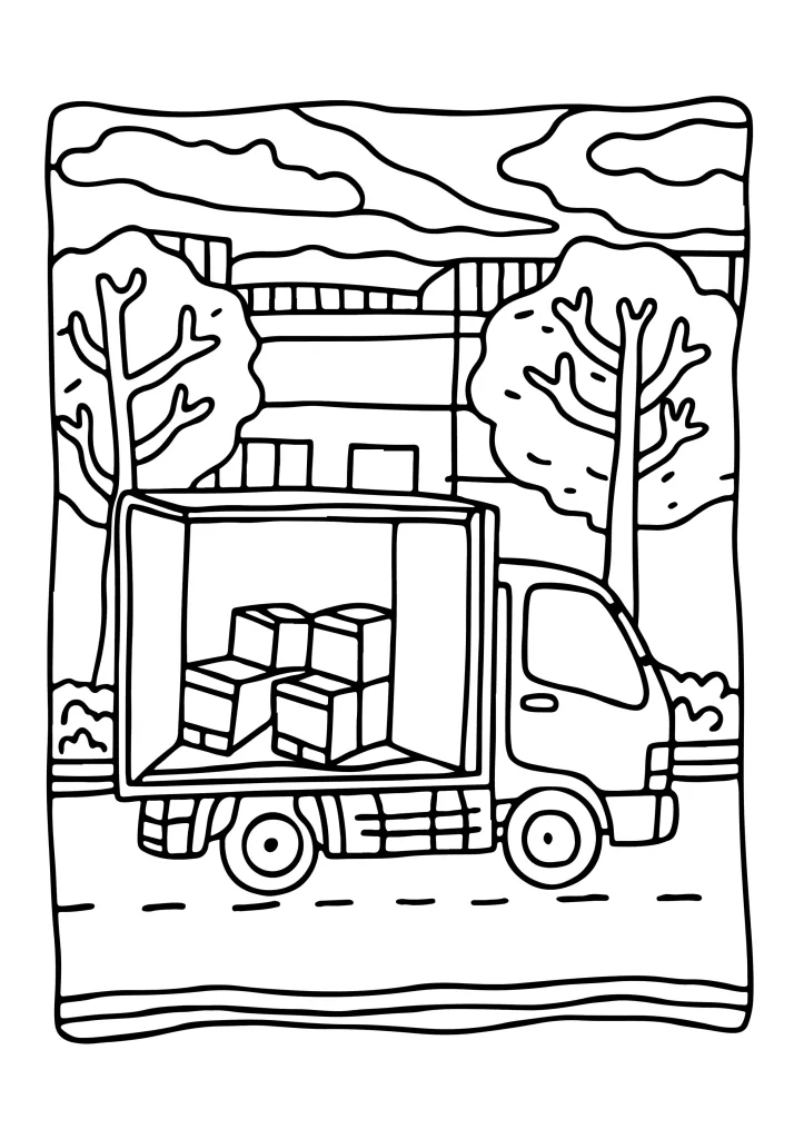 Transportation coloring page for girls