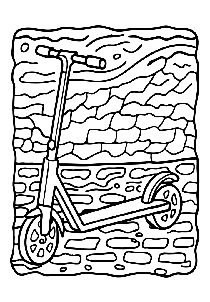 Transportation coloring page for children