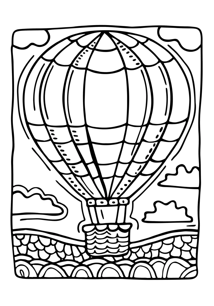 Transportation coloring book page