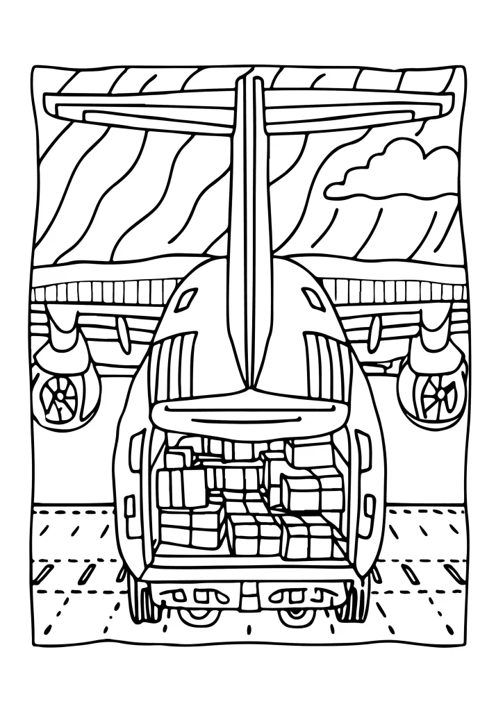 Transportation coloring page for kids