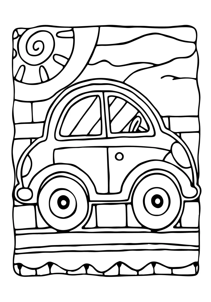 Transportation coloring page for children