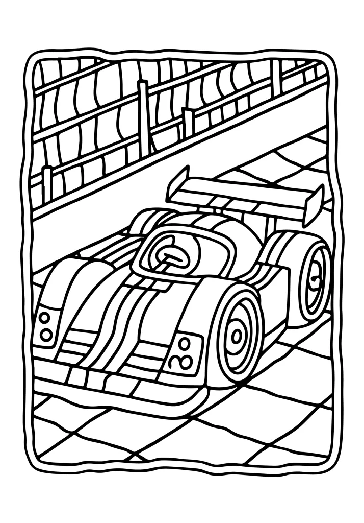 Cars trucks and trains coloring page