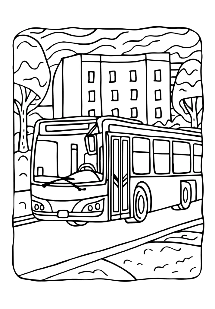 Vehicle coloring page for kids