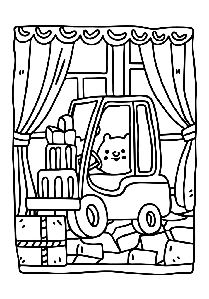 Transportation coloring page for kids