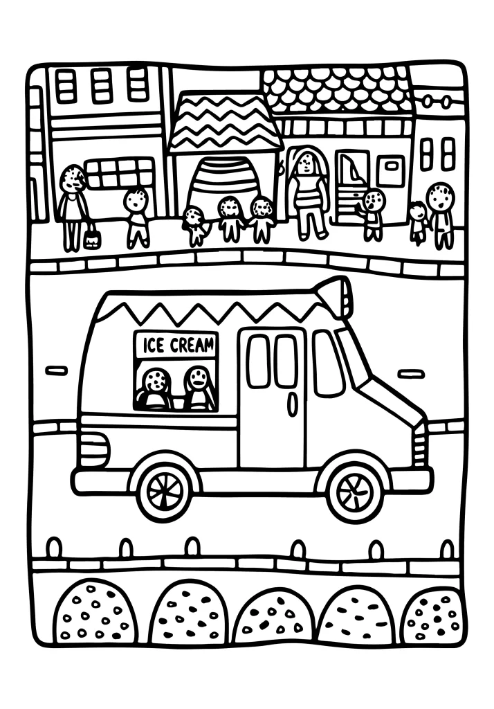 Transportation coloring page for boys