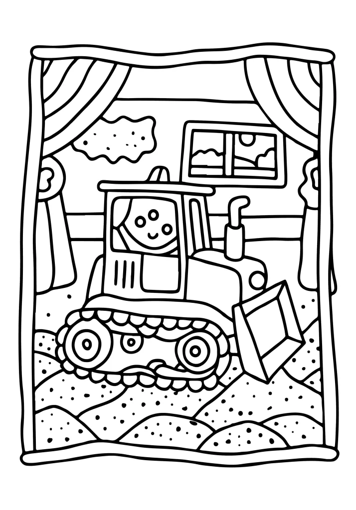 Cars trucks and trains coloring page