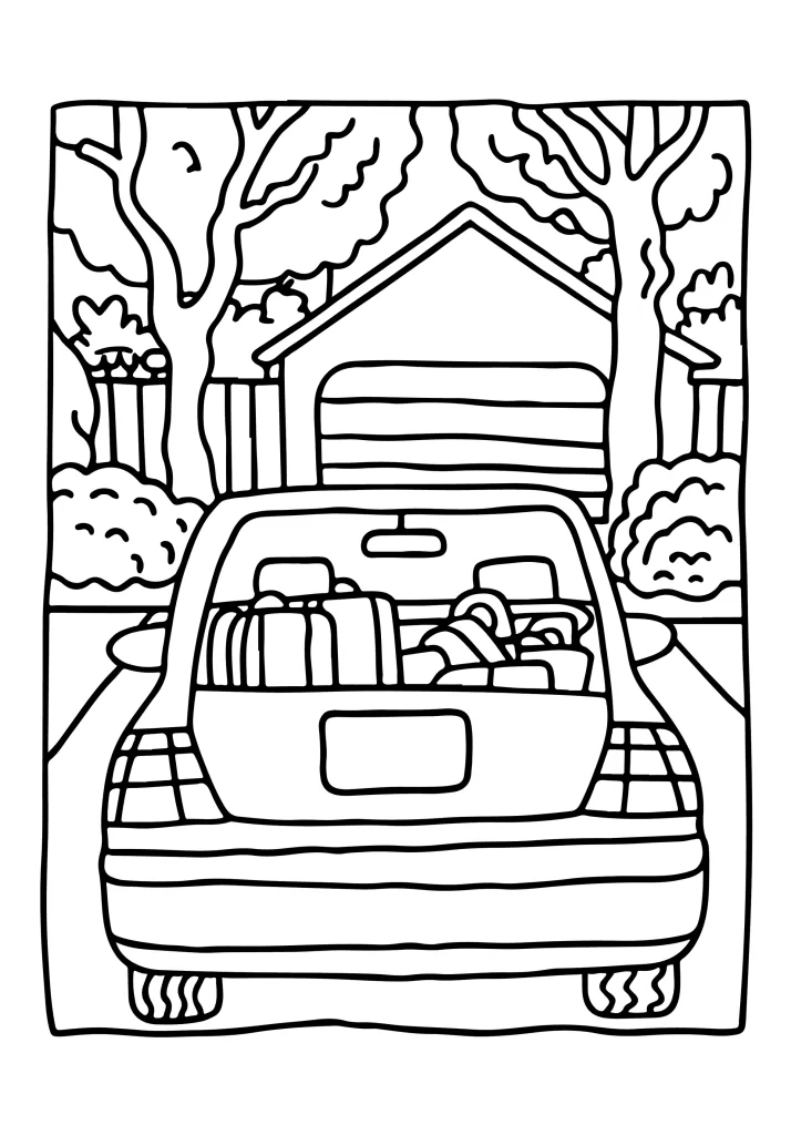 Free transportation coloring sheet
