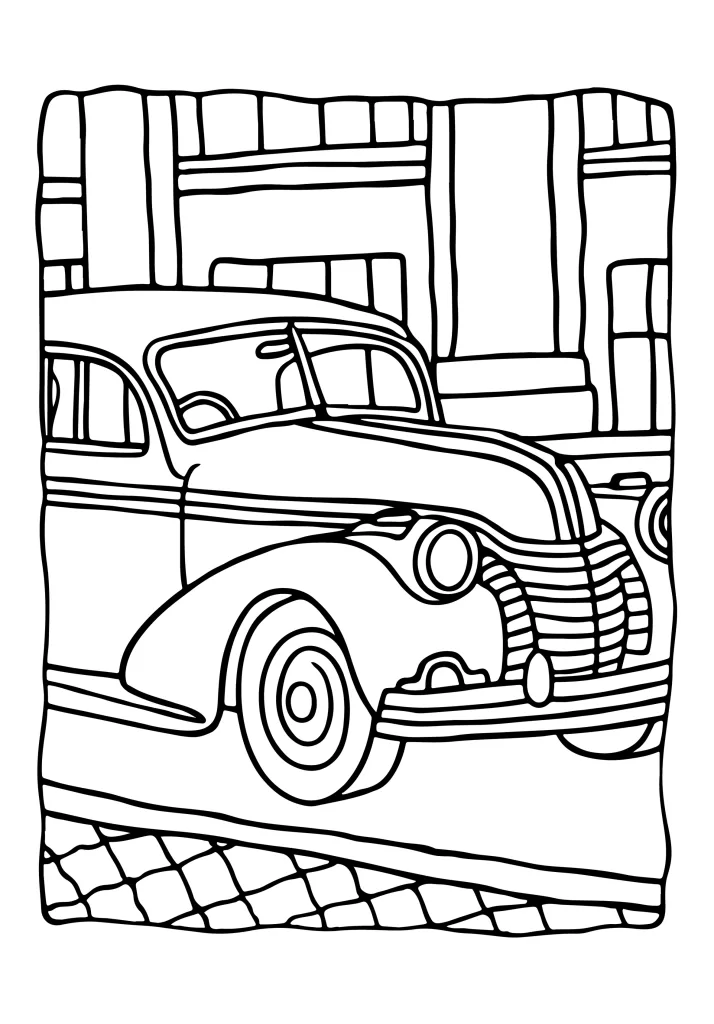 Transportation coloring page for boys