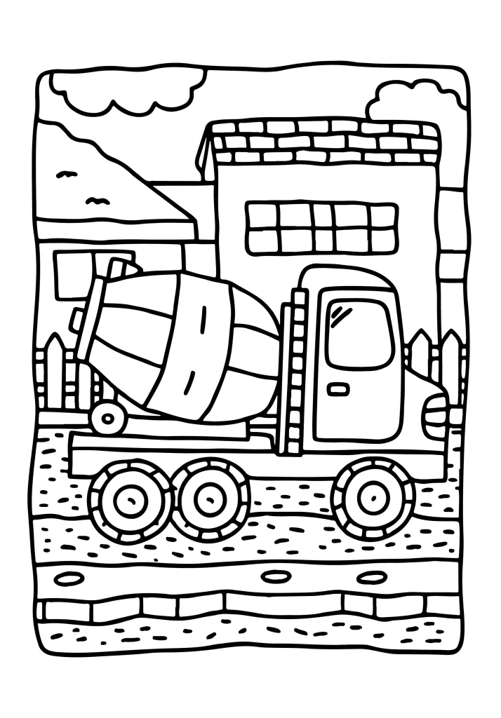 Transportation coloring page for girls