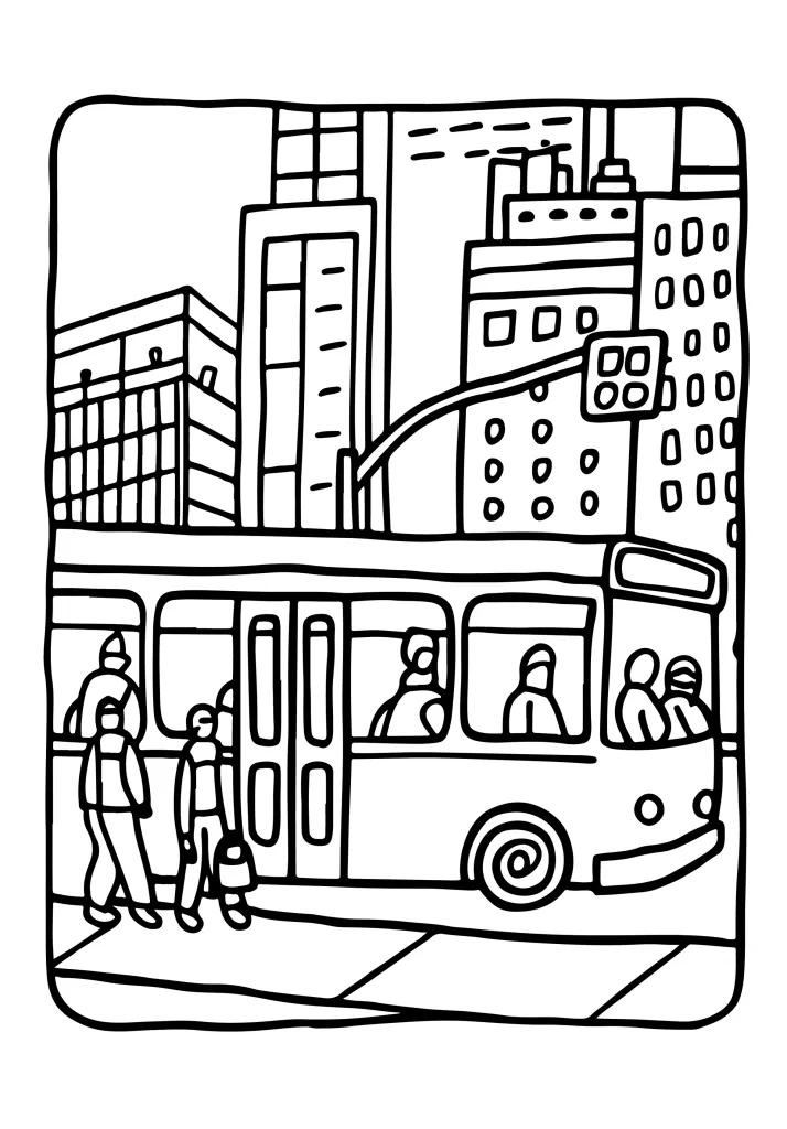 Transportation coloring sheet