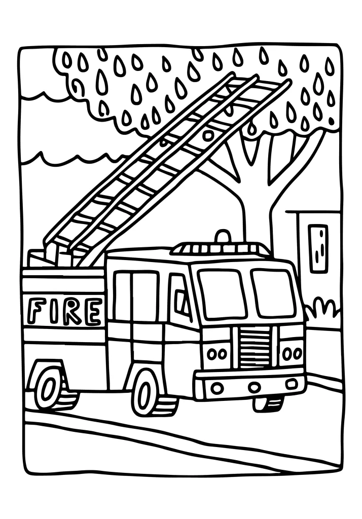 Transportation coloring page for children
