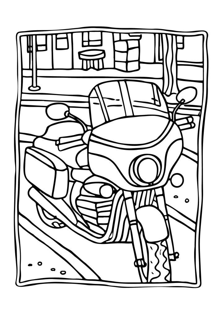 Printable transportation coloring page