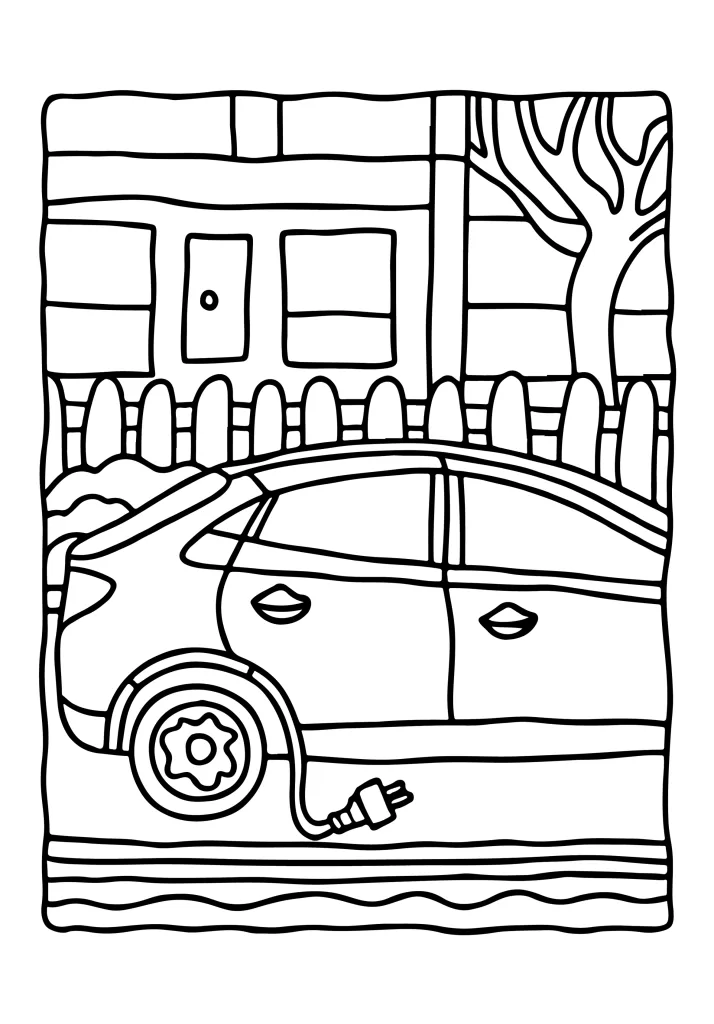 Transportation coloring book page